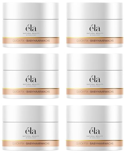 éla Natural Beauty Babyhaarwachs Quick Fix - Natürliches Haarwachs entwickelt mit Pamela Reif - Mit Bienenwachs & Bio-Mangobutter - 6 x 20 ml