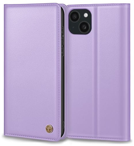Thorhülle Handyhülle für iPhone 14 Hülle, Premium Lederhülle Schutzhülle Tasche für iPhone 14 Hülle Wallet Kartenfach Standfunktion Klappbar Flip Case für iPhone 14 Hülle, HellLila