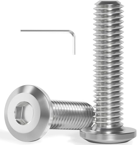 Dayalo 20 Stück Flachkopfschrauben M5 x 16mm aus Edelstahl A2 V2A für Möbel | Innensechskant Schrauben M5, Vollgewinde, mit Innensechskantschlüssel für Geräte, Werkstatt, Innen- und Außenbereich