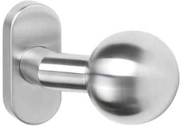 Gedotec Türknauf aus Edelstahl matt oval | 1 Stück Knauf drehbar gekröpft auf Ovalrosette | BALL | Durchmesser: 55 mm | langlebige & witterungsbeständige Kunststoffunterkonstruktion