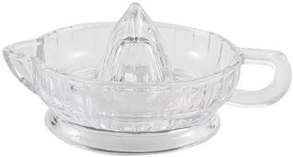 EdirFtra Jus de Citron Manuel, centrifugeuse en Verre, avec poignée et buse, Transparent, Facile à Nettoyer, centrifugeuse Manuelle de Fruits de Cuisine