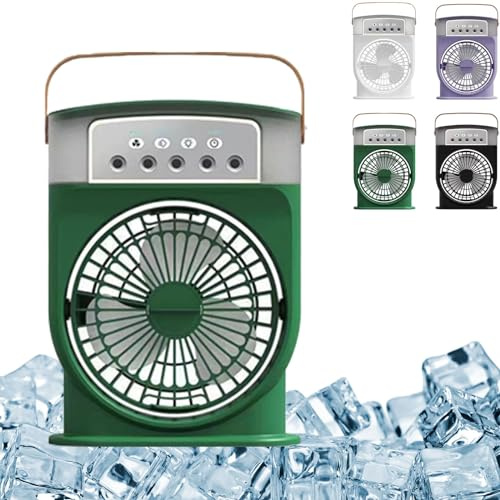 Distrainar Polarlux Luftkühler, Polarlux Klimaanlage, Polarlux Eisventilator, Polarlux tragbarer Kühlventilator, tragbarer Klimaanlagenventilator, 3 Windgeschwindigkeiten(Green)