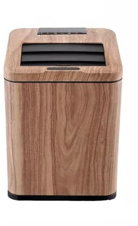 Bacs de recyclage Poubelle à capteur Intelligent, poubelle électrique de haute qualité, Grain de bois Rechargeable avec couvercle, salon, chambre à coucher, cuisine, ménage Corbeille à papier(Original