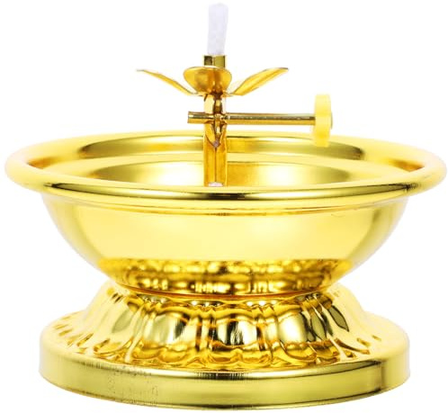 ABOOFAN Golden Metall-Lotus-Ghee-Kerzenhalter Diwali Puja Lampenfassung Kerosinlicht Votiv-Teelichthalter