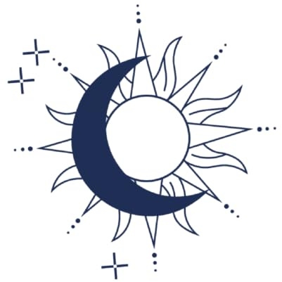 Tattwo.me – Temporäre Tattoos für Erwachsene und Kinder, hält 2 Wochen, wasserfest – der Mond vor der Sonne – Pflanzliche Tinte – EU-Kosmetik-Zertifikat – (P0205)