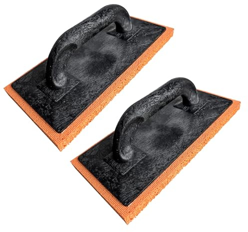 2 galleggianti in gomma per intonaco (2 pezzi), 280 mm x 140 mm, colore: arancione