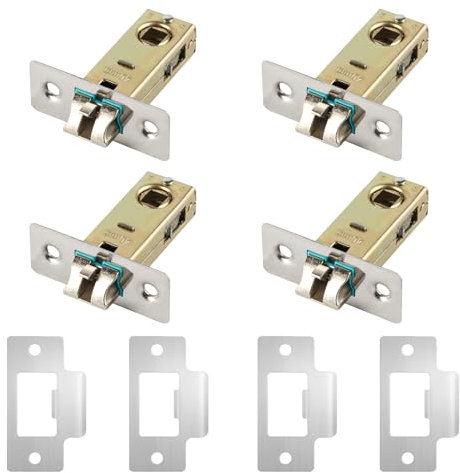 HuangXinyu 4 Sets 45mm Iron Mortise Latch, Internal Door Locks, Polished, Silent Mechanism, Suitable for Internal Doors