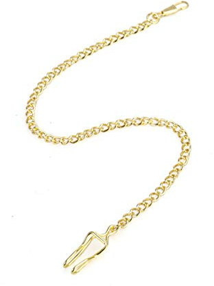 Holibanna Herren Taschenuhr Kette Mit Karabinerhaken Befestigung Versilberte Glänzende Oberfläche Für Taschenuhrenträger