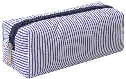 OZAOZ Cute Pencil Case Capacity Pencil Pouch Aesthetic Pen Bag Office Stationery Organizer Simple Sturdy Multifunctional Cosmetic Pouch (Navy blue)