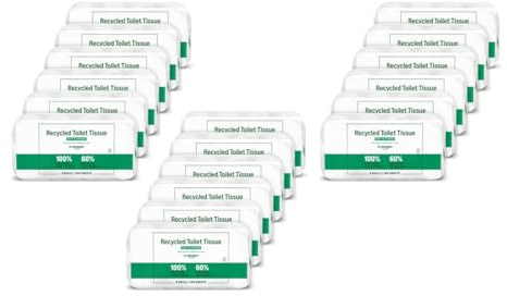 by Amazon Toilettenpapier, 3-lagig 100% Recycelt, Weich und Stabil, 48 Rollen (8 Rollen, 6-er Pack), 200 Blätter pro Rolle, FSC-Zertifiziert (Packung mit 3)