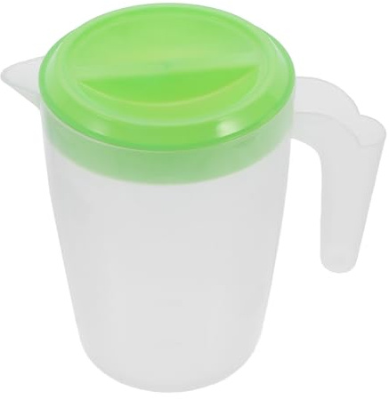 EXHUMKY Wiederverwendbarer Saftkrug mit Deckel 1l Trinkflasche aus Abs Grün Tropfsicher für Kaltes Wasser und Eistee zu Hause und Beim Dinner