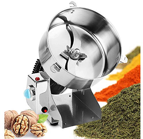 OZBME Mulino Elettrico per Cereali, 32000 Giri/min, in Acciaio Inox, Ultra-Automatico, per Cucina, spezie, Erbe aromatiche, Pepe, caffè, Mais