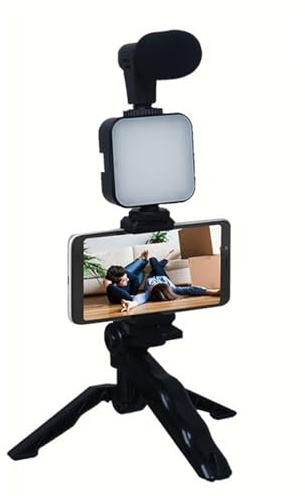 Kit vlogging, Kit fotocamera per vlogging - Kit Video per telefoni intelligenti, Kit Vlogger telefono con luce LED per vloggi Sus Vlogs. Miglioramento di Tung, registrazione e trasmissione in