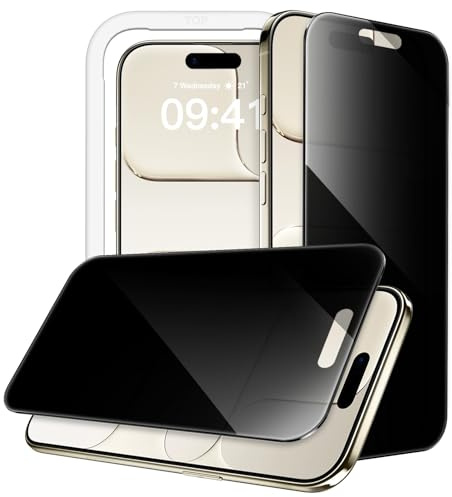 JETech Protector Pantalla Privacidad 360° para iPhone Air, 2 Unidades | Protección Antiespía 4 Vías, Cristal Vidrio Templado, Marco de Instalación Fácil