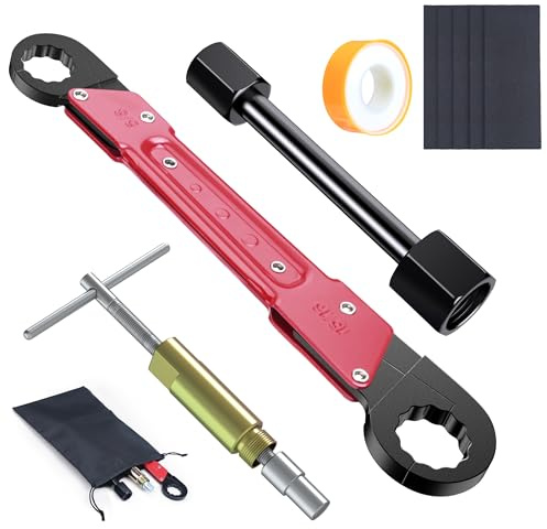 Preciva 9PCS Angle Stop Wrench Kit,2-in-1 Faucet Wrench with 5 Sandpapers &1 Storage Bag Plumbing Tool Set for Removing and Installing Angle Valves DIY & Experts