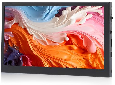 VBESTLIFE Moniteur HDMI Portable de 7 Pouces, Petit Mini-Affichage D'écran Secondaire 1024x600 écran D'écran Vesa Moup de Support Mural Affichage de Température PC avec Haut-parleurs