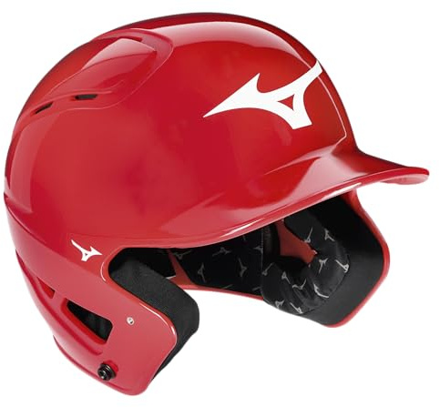 Mizuno Mens B6 Baseball Batting Helmet - Solid Color, Glossy Red, Large/Extra Large