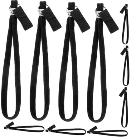 Healvian Lot de 10 Dragonnes Noires pour Cannes de Marche, Sangle Antidérapante Réglable Compatible Bâtons de Randonnée, Accessoires pour Personnes Âgées et Aides la Mobilité