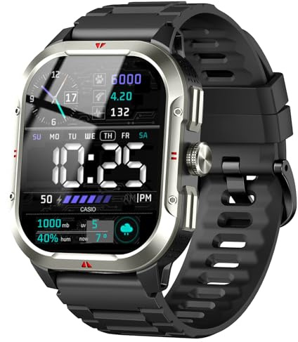 Jugeman Militaire Montre Connectée Homme Femme GPS Intégré, 2.06 HD Smartwatch avec Appel Bluetooth, 110+ Sportifs, Montre Sport avec Podometre, Suivi Santé et Sommeil, Etanche IP68