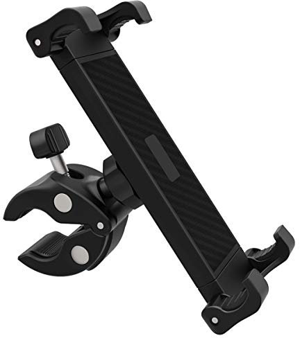 DHYSTAR Tablet Holder Mount for Exercise Spin Bike,Treadmill,Elliptical Handlebar,Boat Helm,Music Microphone Stand Pole,Golf Cart,Stroller,Fits for Tablets/Smart Phones,Adjustable & Stable