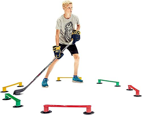 Hockey Revolution Stick Handling Aid - Drill Sticks, Puck Control, Reaction Time and Coordination Equipment - Durable, Lightweight, Portable and Adjustable, Can Be Used On and Off Ice