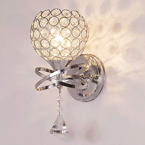 Cristal pared Luz,Moderno Colgante Cristal Pared Dormitorio Pasillo Sala Pared Titular de la Luz E27 Zócalo de Lámpara, Bombilla no incluida