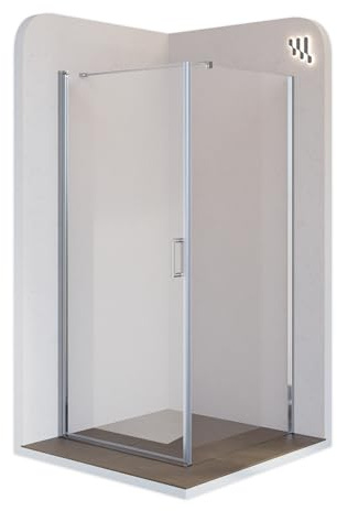Duschkabine 90x90x190 cm Eckdusche mit Fronteinstieg - Links und RECHTS montierbar! aus 6mm ESG Nano Sicherheitsglas #558
