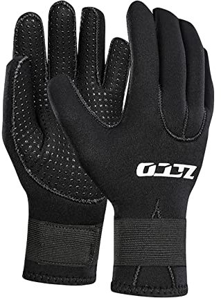 Neoprenhandschuhe, 5 mm, zum Schwimmen, Tauchen, Kajak, Surfen, Schnorcheln, warm, für Erwachsene, Angeln, Nassanzug, Bademode, Handschuhe, Schwarz, Größe L