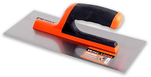 Tradineur - Llana de acero, mango ergonómico, herramienta manual, ideal para allanar suelos - 8,5 x 28 x 12 cm