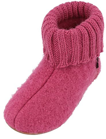 HAFLINGER Everest Karlo Filzpantoffeln im schlichten Design Pink (Azalee 20), Gr. 26