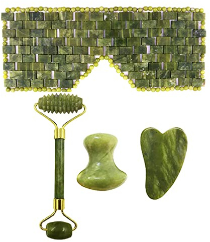 Rouleau de massage en jade naturel pour le visage Guasha - Type 3