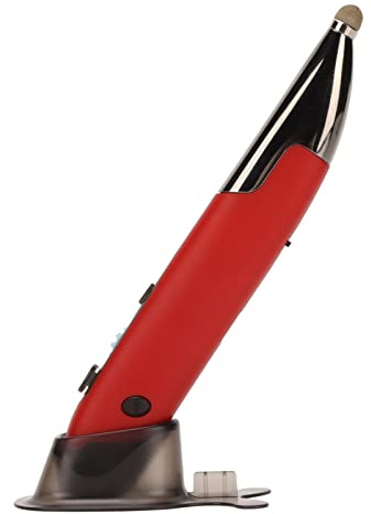 Bewinner Kabellose Optische Pocket Pen Mouse, Wiederaufladbare Pocket Pen Mouse mit Stylus-Funktion, Bluetooth 2.4g Dual Mode Air Mouse für PC Laptop Tablet PC(Rot)