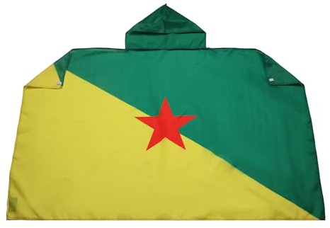 AZ FLAG Mantello Guyana francese 150x90 cm Poliestere Leggero | Uso interno mantello da tifoso della Guyana francese Guyane française bordi cuciti e finitura leggera