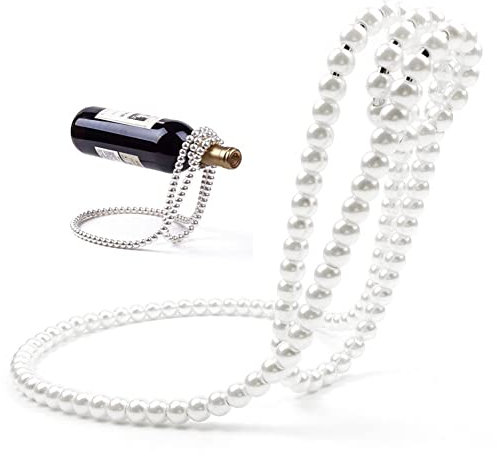 Danlai Pearl Chain Wine Rack Metal Magic Chain Wine Bottle Holder Hanging Wine Rack for Home Decoration