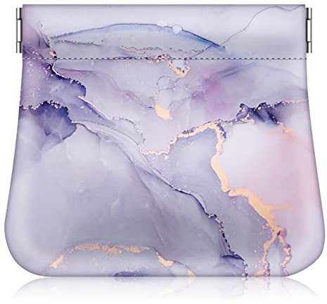 Fintie Portemonnaie Damen Klein, Premium Kunstleder Geldbörse Geldbörse Geldbeutel Portemonnaie Klein Coin Purse Münzgeldbörse Münzbeutel Schlüsseletui für Damen, Lila Marmor