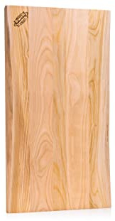 Axtschlag XXL Anricht- & Schneidebrett, mit Baumkante, edles Kirschholz, 700x400x25 mm, extra großes Küchenbrett, massives Holz, pflegeleicht, beidseitig verwendbar