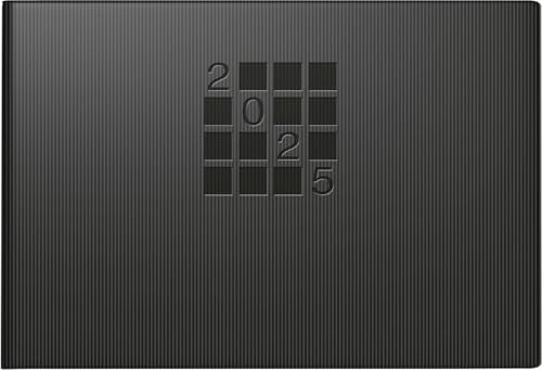 rido/idé Calendario tascabile modello Septimus (2025), 2 pagine = 1 settimana, A6 orizzontale, 128 pagine, copertina in carta Linea, nero