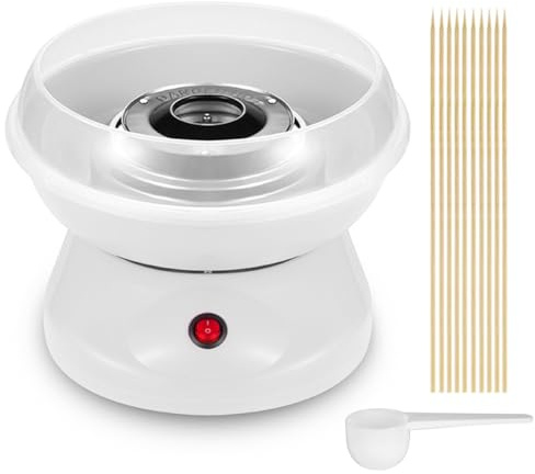 Homewell Professionelle Zuckerwattemaschine aus Baumwolle mit Löffel und 10 Stäbchen, geeignet für Kinder, Familienfeiern, Parks