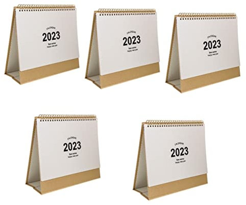 5 Stück 2023 Jahr des Kaninchens Kalender 2023 Chinesischer Neujahrskalender Traditioneller chinesischer Kalender Tischkalender Büro Dekor 2023 Bürokalender Arbeit China Papier Weiß Haushalt