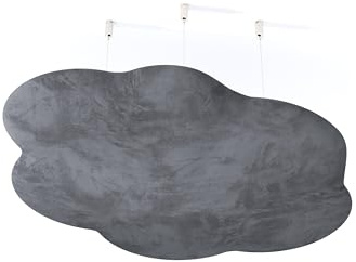 Lot de 2 panneaux acoustiques de plafond en velours | Panneaux flottants de contrôle de l'écho | Nuages acoustiques pour les chambres d'enfants, les studios et les bureaux | [CLOUD, Gris]