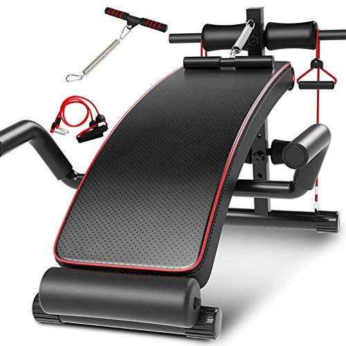 BOSHYUM Hantelbank mit Verstellbarer Hantel, Fitnessbank, Sit-Up-Schrägbank, Bauchmuskelbank, Utility für das Fitnessstudio zu Hause