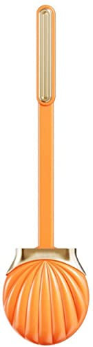 Badezimmer-Scheuerbürste, Handbürste, Toilettenbürste, Toilettenschüsselbürste und -Halter, Toilettenschüsselschrubber mit Silikonborsten, flach, flexibel(Orange)