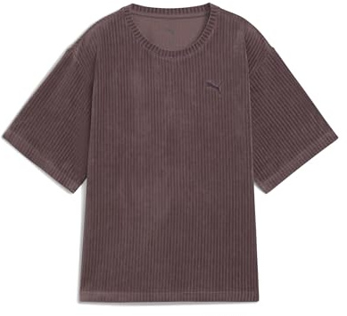 ESS upphöjd avslappnad velour ribbad t-shirt