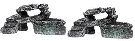 BESPORTBLE 2pcs Turtle Terrace Heater Pet Heat Lamps Reptile Crawling Turtle Decor Turtle Drying Platform Reptile Thermostat Fish Tank Stones Tortoise Cave Pet Supplies Turtle Habitat Resin