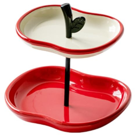 Milageto Frutero de 2 Niveles, Plato para Servir Frutas, Cuenco Expositor, Soporte de exhibición de Frutas, Bandeja para Aperitivos, Bandeja de Frutas para el