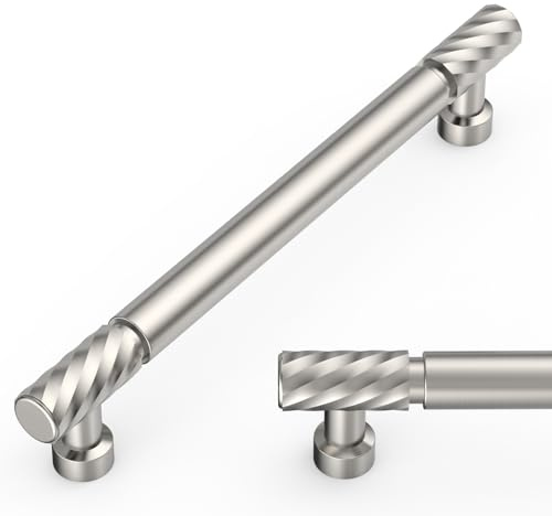 Amerdeco 10 Stück Möbelgriffe Gebürsteter Nickel 160mm Lochabstand Schubladen Griffe für Küchenschränke Schrankgriffe Schubladengriffe Türgriffe für Küchenschränke Kleiderschrank UK0075