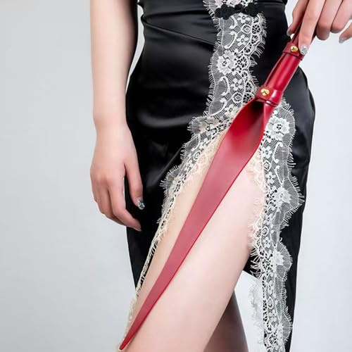 Unisex Leder Peitsche In Weidenblatt-Optik Rutschfest Reitgerte Pferdepeitsche Spielzeuge Training Requisiten Werkzeuge Hilfsmittel Cospaly Accessoire Kostüm Zubehör Für Holloween Karneval Party