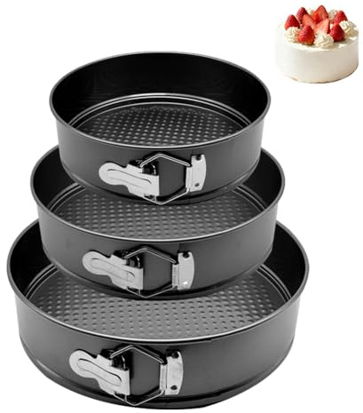 EUBSWA Molde desmoldable redondo 22/24/26 cm - 3 piezas Molde para pasteles con revestimiento antiadherente para molde de horno, moldes de horno, molde para tartas, moldes para pasteles