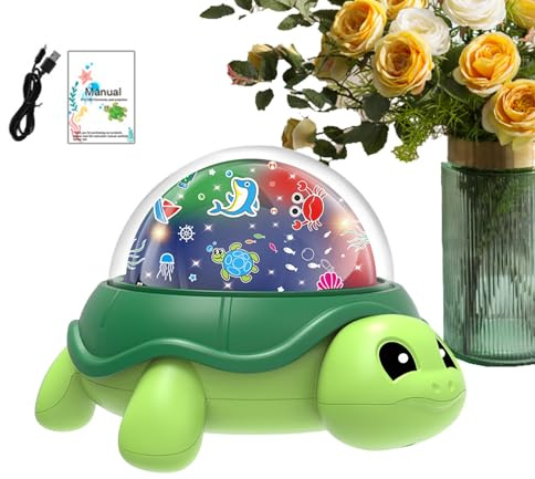 Yidueace Projektor Nachtlicht Für Kinder | Niedliches Projektorlicht Für Die Kinder - 4 Farben Schildkröten Motiv Seestern-Thema Lampe Schlafumgebung Kinderzimmer Party Wohnheim Weihnachten