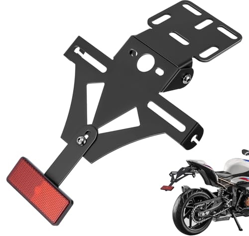 Motorrad Kennzeichenhalter,Universal Nummernschildhalter,LED Light Number Plate Holder,Adjustable Angle Motorcycle Number Plate Holder,Klangtherapie, KöRper, Geist und Seele